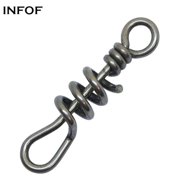 Swivels Fishing Connector Screwed Snap Swivel Hook Sea Fishing Tackle Stainless Steel