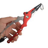 Aluminum Alloy Fishing Pliers mix with Titanium Carbo-Nitride Coating Hook Removers, Braid Cutters Saltwater Split Ring Fishing Tool with Sheath and Lanyard