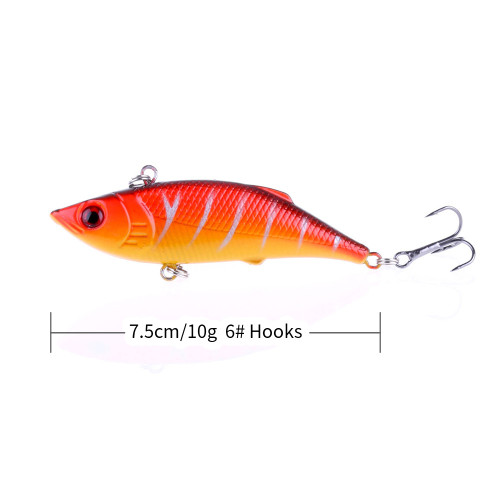 Fishing Lure 7.5cm 10g 3D Game VIB Bait Isca Pesca Tackle Artificiais Hard Bait 6# Hooks Vibrator Bass