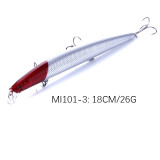 Big Game Fishing Lure Minnow Fishing Lure with 3 treble Hooks saltwater Fishing Tackle 25.4g/0.89oz fishing bait 18cm/7.08in