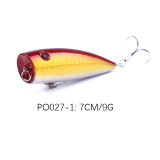 Laser Reflective Popper Fishing Lure 7cm 9g TopWater Vibration Hard Bait Poper Bait Crankbait Fish Lure