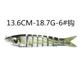 13.6CM 18.7G Multi Jointed Bait 8 Sections Sinking Wobbler Lure Swimbait Trolling Swimming Hard Fishing Tackle