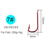 Small Size Red Hook Barbed Fishhook High Carbon Steel Fishing Hooks