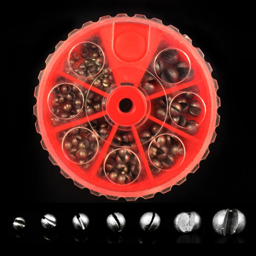 Round Split Shot Lead Fishing Weight Fishing Sinkers Kit