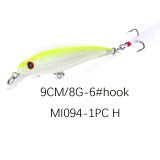 Minnow fishing lures steel beads inside ,3D Eyes, 6# treble hooks fishing Wobblers crankbait carp fishing Tackle