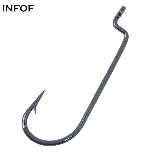 Fishing Worm Hooks for Soft Bait Carbon Steel Carp Worm Hook 6#-5/0# Mustad Fish Hooks