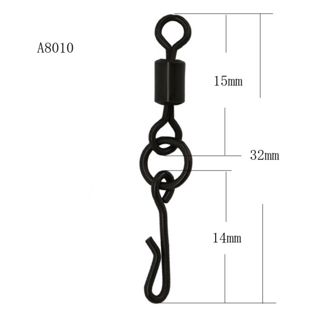 Bulk Carp Fishing Swivels , Matte Black Color