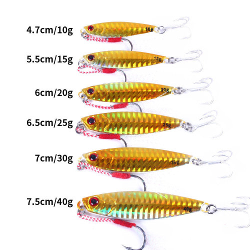 Metal Jig Shore Jigging Spoon Casting Drag 10g 15g 20g 25g 30g 40g SeaBass Lure Artificial Bait Fishing Gear