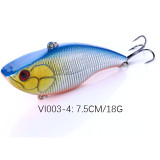 Winter VIB Fishing Lures 18g/0.635oz 7.5cm/2.95in VIBE Bait With Lead Inside Lead Fish Ice Fishing Tackle