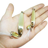 Metal Fishing Spoon Lure Noise spoon Baits Feather Treble Hook Pesca Fishing Tackle 5g/7g/10g/13g