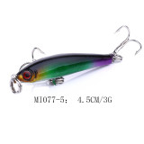 Wholesale Minnow fishng lures with 10# treble hooks 3D eyes artificial bait bass fishing bait carp fishing tackle ,5cm/1.96 3.3g/0.11oz
