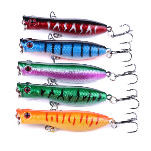 hard Plastic popper fishing lures 6cm 5g sequins wobblers catfish fishing baits isca pesca fishing tackles