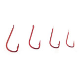 Small Size Red Hook Barbed Fishhook High Carbon Steel Fishing Hooks