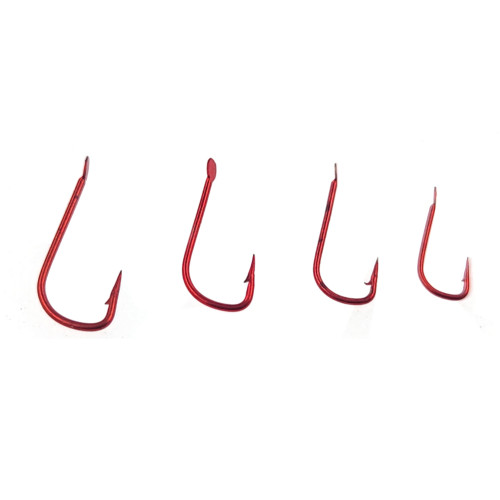 Small Size Red Hook Barbed Fishhook High Carbon Steel Fishing Hooks