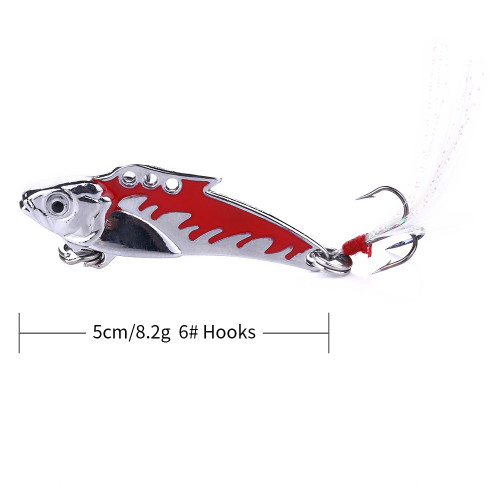 5CM-8.2G Metal VIB Fishing Lure Treble Hooks Sinking Isca Bait Lipless Crankbait