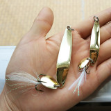 Metal Fishing Spoon Lure Noise spoon Baits Feather Treble Hook Pesca Fishing Tackle 5g/7g/10g/13g