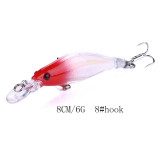 Minnow Wobbler Fishing Lure 8CM-6.3G-8# Rock fishing Trolling Swimbait Jerkbait Artificial Bait Bass Bait Depth 0.6-1.5m