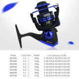 Fishing Reel BK1000-7000 Spinning Reel 5.5:1 13BB Max Drag 8KG Carp Fishing Tackles Freshwater Reels
