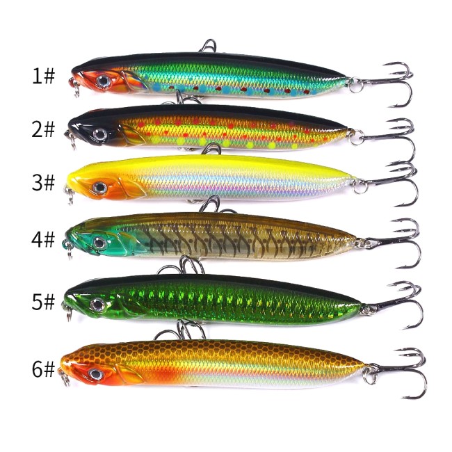 9.5cm 18g Sinking Pencil Fishing Wobbler Lure Artificial Hard Pencil Bait Shine Color Rattle Ball
