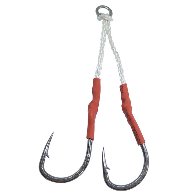 Fishing Assit Hooks, Twin Hooks with Dyneema Line,Saltwater Fishing ,Stainless Hooks