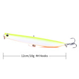 12cm 18g 1PCS Topwater Floating Pencil Minnow Fishing Lure Artificial Crankbait Carp Fishing Tackle