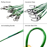 Fishing Wire Leader,50cm/19.7 70kg150LB Steel Leader Wire Saltwater Fishing Line