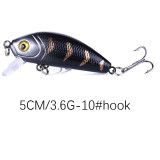 Minnow Fishing lures with 10# treble hooks ,crank baits swim carp fishing baits bass fishing tackle,1.96 /5cm,3.6g/0.12oz