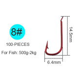 Small Size Red Hook Barbed Fishhook High Carbon Steel Fishing Hooks