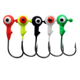 Painted Jigheads Hook Round Double eye Fishing Jigs Hooks Jigging Worm Hook for Soft Bait