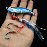 Lead Jig Head 80g 100g Trolling Jigs with Squid Skirts 2 Single-assist Hooks Jigging Saltwater Fishing Lure