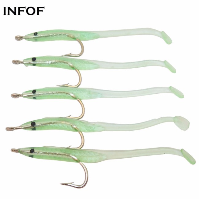 Soft Fishing Lure with hook eels Silicone Lure Winter Fake Carp Bait Boat Sea Fishing Bait