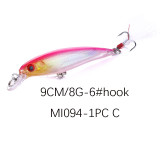 Minnow fishing lures steel beads inside ,3D Eyes, 6# treble hooks fishing Wobblers crankbait carp fishing Tackle