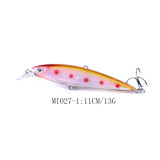 Plastic Laser Minnow Fishing bait with steel beads inside ,4# treble hook, hard Fishing lures,4.33 /11cm,0.47oz/13.4g