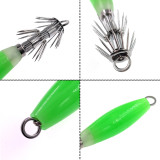 Glow in The Dark Squid Jig Hook Saltwater Fluorescent Fishing Cuttlefish Octopus Lures Night Baits