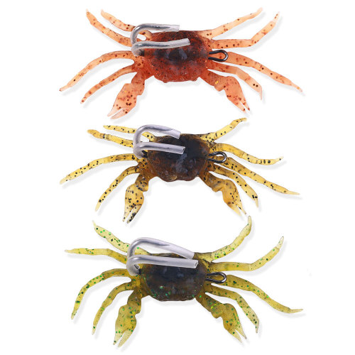 3d Simulation Crab For Octopus Artificial Bait Silicone Soft Fishing Lure With Hook Saltwater Winter
