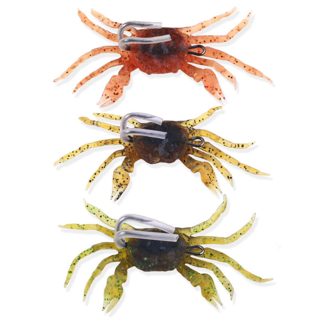 3d Simulation Crab For Octopus Artificial Bait Silicone Soft Fishing Lure With Hook Saltwater Winter