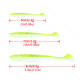 Soft  Lure Fishing Lure Shad Double Color Silicone Bait T Tail Wobblers  5cm/2in  7cm /2.8in  9cm / 3.5in