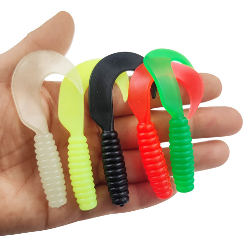 Soft Lure rubber maggot tailed bait silicone bait  7cm/2.8in
