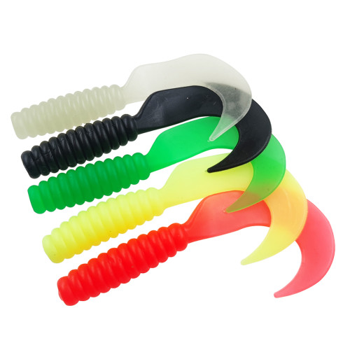 Soft Lure rubber maggot tailed bait silicone bait  7cm/2.8in