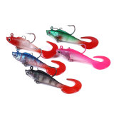 Rubber Soft bait with lead hook inside ,7cm/2.7in, 9g /0.3oz  maggot tailed bait