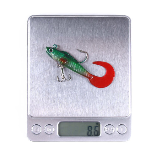 Rubber Soft bait with lead hook inside ,7cm/2.7in, 9g /0.3oz  maggot tailed bait