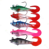 Rubber Soft bait with lead hook inside ,7cm/2.7in, 9g /0.3oz  maggot tailed bait