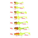 Rubber Soft bait with lead hook inside maggot tailed bait
