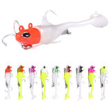 Rubber Soft bait with lead hook inside maggot tailed bait