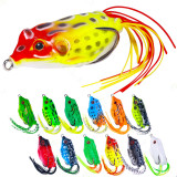 Frog Lure Soft Tube Bait  Fishing Lure with Fishing Hooks Top Water Ray Frog Artificial 3D Eyes 6.3cm/2.5in 13g/0.44oz