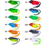 Frog Lure Soft Tube Bait  Fishing Lure with Fishing Hooks Top Water Ray Frog Artificial 3D Eyes 6.3cm/2.5in 13g/0.44oz