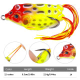 Frog Lure Soft Tube Bait  Fishing Lure with Fishing Hooks Top Water Ray Frog Artificial 3D Eyes 6.3cm/2.5in 13g/0.44oz