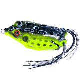 Frog Lure Soft Tube Bait  Fishing Lure with Fishing Hooks Top Water Ray Frog Artificial 3D Eyes 6.3cm/2.5in 13g/0.44oz
