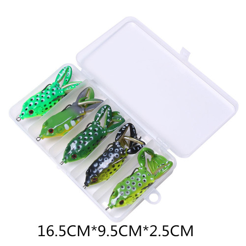 5 Pcs/set Frog Shape Topwater Lure Silicone Bait Thunder Fishing Soft Lure  Artificial Bait Wobbler  5.5cm/2.2in 15.5g/0.55oz