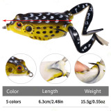 5 Pcs/set Frog Shape Topwater Lure Silicone Bait Thunder Fishing Soft Lure  Artificial Bait Wobbler  5.5cm/2.2in 15.5g/0.55oz